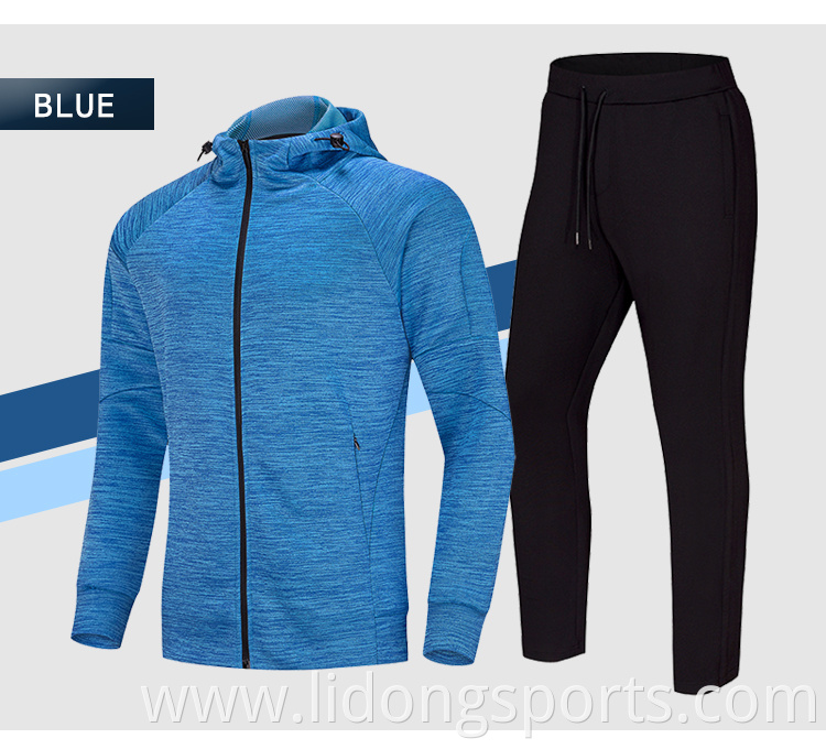 Men's training set wholesale men sports men gym tracksuit OEM active wear set hoodie and jogger